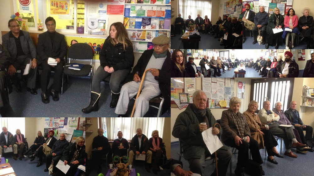 Collage of 9 photos from the 1st PPG Meeting showing attendees sitting in the meeting